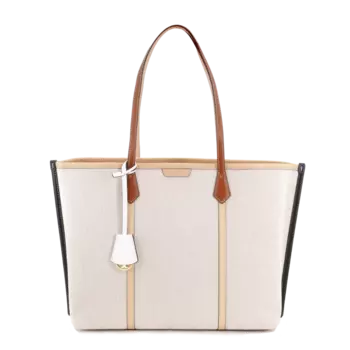 TORY BURCH Сумка-шоппер Perry Canvas с кожаной сумкой-тоут, сумка для покупок, холщовая сумка, сумка на одно плечо, большая женская, цвета хаки