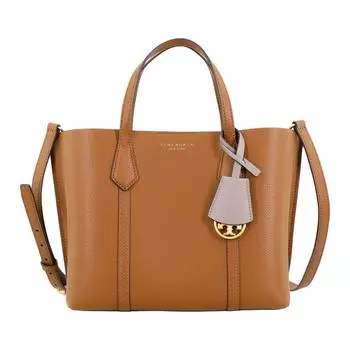 TORY BURCH Сумка-шоппер Perry из кожи, сумка-шоппер, сумка через плечо, маленькая, женская, коричневого цвета