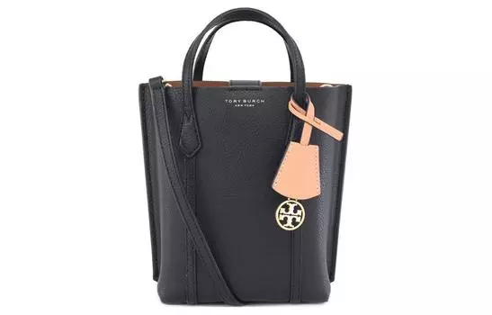 TORY BURCH Сумка-шоппер Perry из тисненой кожи, сумка-шоппер, сумка через плечо, мини-сумка женская, черная