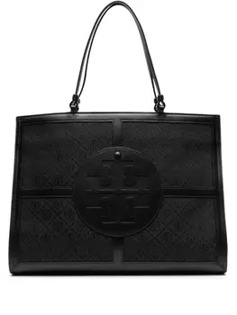 Tory Burch сумка-тоут Ella Quadrant с монограммой, черный