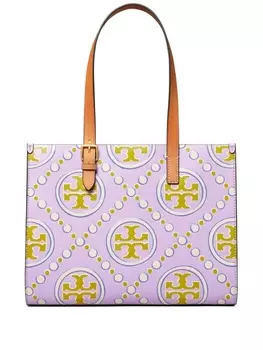 Tory Burch сумка-тоут с тиснением T Monogram, фиолетовый