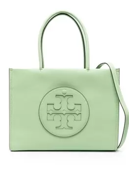 Tory Burch сумка-тоут с тисненым логотипом, зеленый