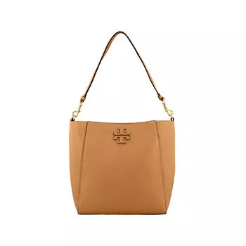 TORY BURCH Сумка-ведро McGraw Litchi Grain из коровьей кожи, сумка-хобо, сумка на плечо, обычная женская коричневая