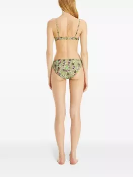 Tory Burch топ бикини с принтом, зеленый