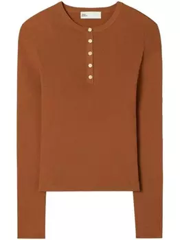 Tory Burch топ хенли в рубчик, коричневый