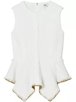 Tory Burch топ с бахромой, нейтральный цвет