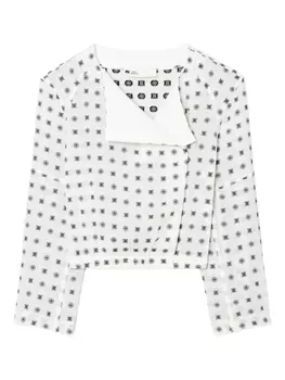 Tory Burch топ в горох с запахом, белый