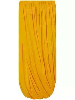 Tory Burch юбка миди асимметричного кроя с драпировкой, желтый