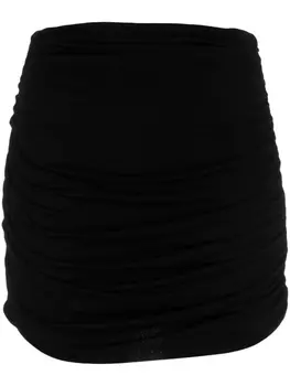 Tory Burch юбка мини с завышенной талией и сборками, черный
