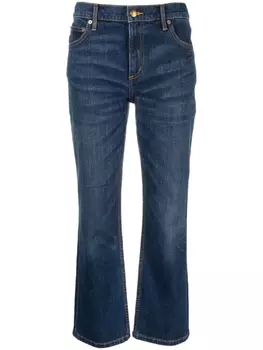 Tory Burch укороченные джинсы прямого кроя, синий