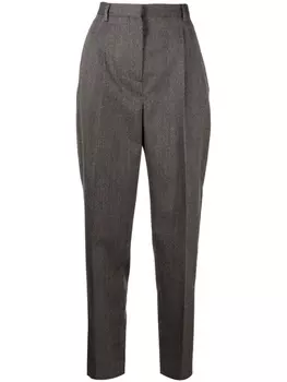 Tory Burch зауженные брюки с завышенной талией, серый