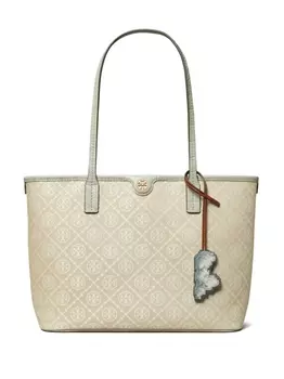 Tory Burch жаккардовая сумка-тоут с монограммой, нейтральный цвет