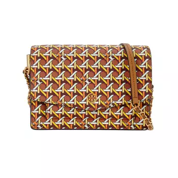 TORY BURCH Женская мини-сумка через плечо Robinson из коровьей кожи, коричневого цвета