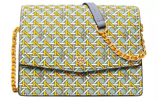 TORY BURCH Женская мини-сумка через плечо Robinson из коровьей кожи, синяя