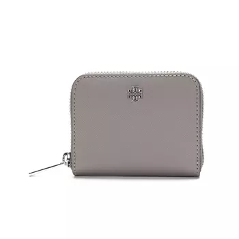 TORY BURCH Женский кошелек для монет Emerson из сафьяновой кожи, серый