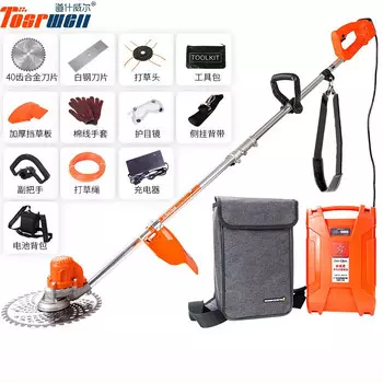 TOSRWELL TOSRWELL маленькая перезаряжаемая электрическая газонокосилка 7506 рюкзак большой аккумулятор 30А одна зарядка одна зарядка Torsweil