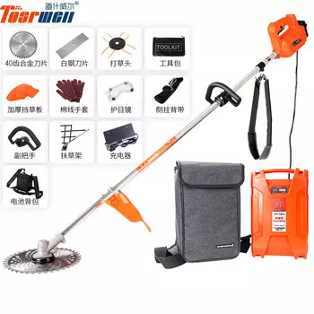 TOSRWELL TOSRWELL маленькая перезаряжаемая электрическая газонокосилка 7511 рюкзак большой аккумулятор 20А одна зарядка одна зарядка Torsweil