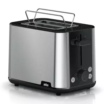 Тостер Braun HT1510BK, серебряный/черный