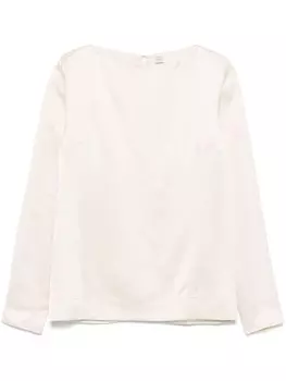 TOTEME атласный топ с длинными рукавами, серый