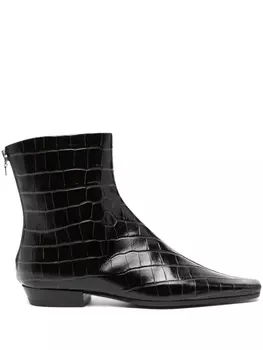 TOTEME ботильоны с тиснением под кожу крокодила, коричневый