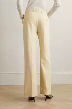 TOTEME Брюки прямого кроя из твила с узором "елочка", песочный