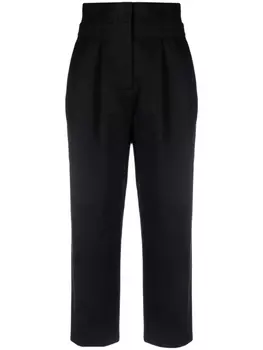 TOTEME брюки с завышенной талией и складками, черный