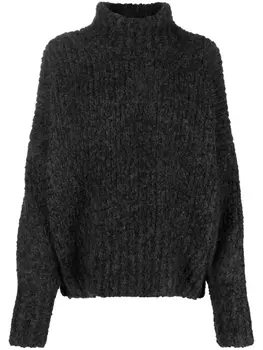 TOTEME джемпер фактурной вязки с высоким воротником, серый