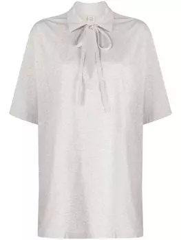 TOTEME футболка с завязками на воротнике, серый