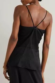 TOTEME Камзол из атласного твила с драпировкой, черный