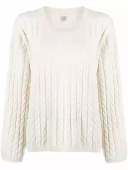 TOTEME кашемировый джемпер фактурной вязки, нейтральный цвет