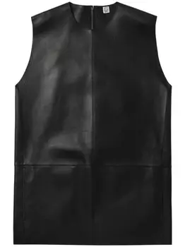 TOTEME кожаный топ без рукавов, черный