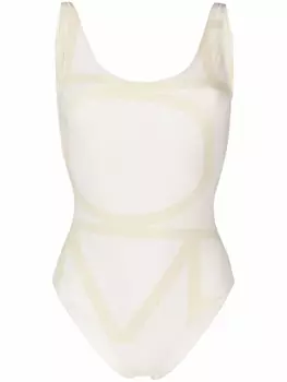 TOTEME купальник с логотипом, нейтральный цвет