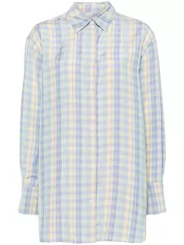 TOTEME льняная рубашка в клетку, фиолетовый