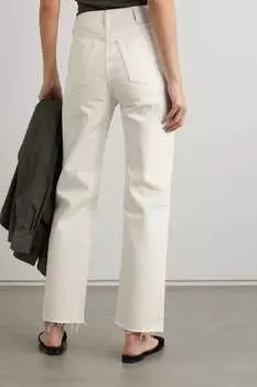 TOTEME + NET SUSTAIN Джинсы классического кроя с высокой посадкой и прямыми штанинами из органических тканей, кремовый