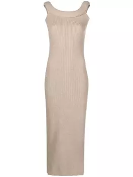 TOTEME платье макси с открытыми плечами, нейтральный цвет