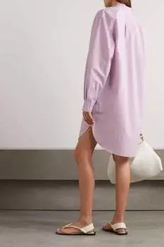 TOTEME Полосатое мини-платье из смесового органического хлопка, сиреневый