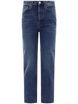 TOTEME прямые джинсы с нашивкой-логотипом, синий