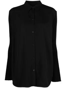 TOTEME рубашка с рукавами в рубчик, черный