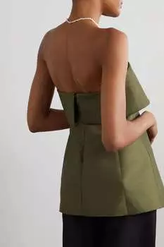 TOTEME сатиновый топ без бретелек, зеленый