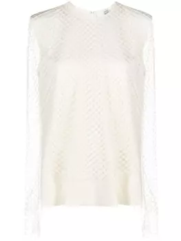 TOTEME сетчатый топ с длинными рукавами, нейтральный цвет