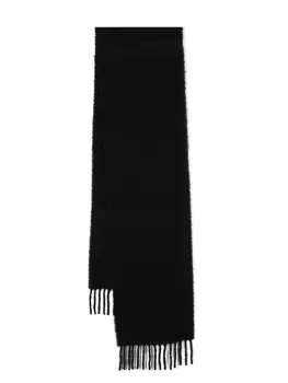 TOTEME шарф с бахромой и нашивкой Anagram, черный