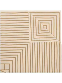 TOTEME шарф в полоску с логотипом, нейтральный цвет