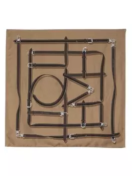 TOTEME шелковый платок с графичным принтом, коричневый