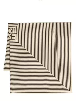 TOTEME шелковый шарф с графичным принтом, нейтральный цвет