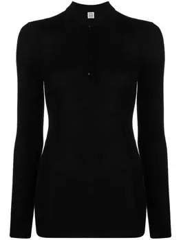 TOTEME шерстяная рубашка поло, черный