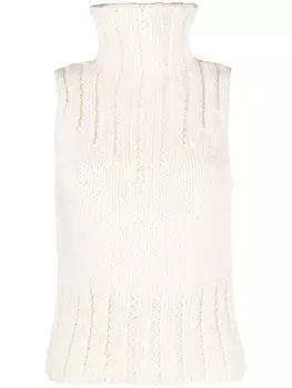 TOTEME шерстяной жилет с высоким воротником, нейтральный цвет