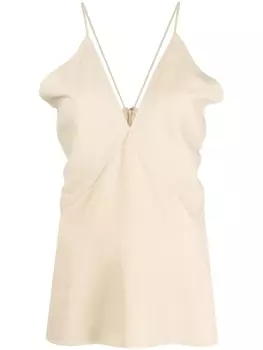 TOTEME топ на бретелях с драпировкой, нейтральный цвет