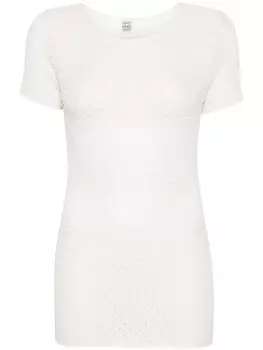 TOTEME топ в технике макраме с короткими рукавами, белый