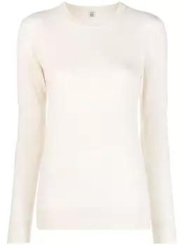 TOTEME трикотажный топ с круглым вырезом, нейтральный цвет