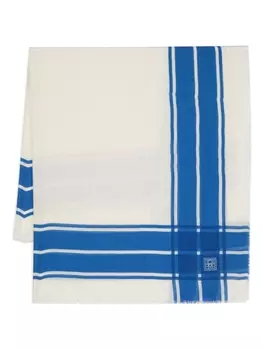 TOTEME твиловый шарф с отделкой в полоску, синий